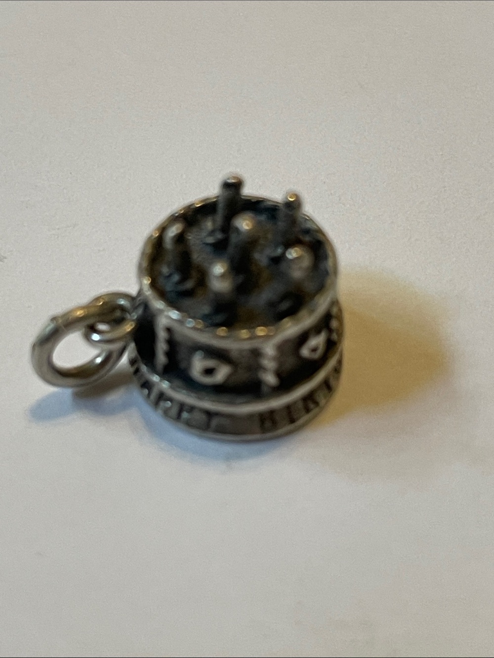 Sterling Silver Birthday Cake Charm Vintage